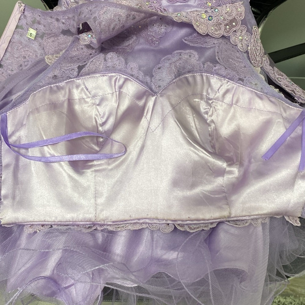 Anny Lee 2 Piece Halter Dress Homecoming Prom Purple Lavender Size Small EUC - Picture 11 of 12